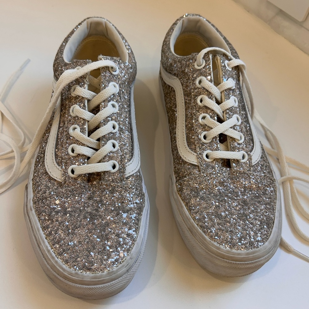 Vans Silver Glitter Sneakers